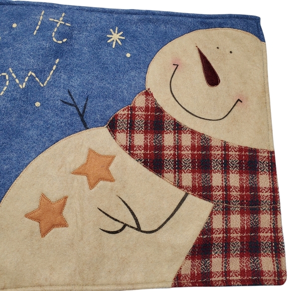 Let It Snow Kitchen Table Placemats Snowman /Farmhouse/Winter/Christmas - Picture 7 of 11